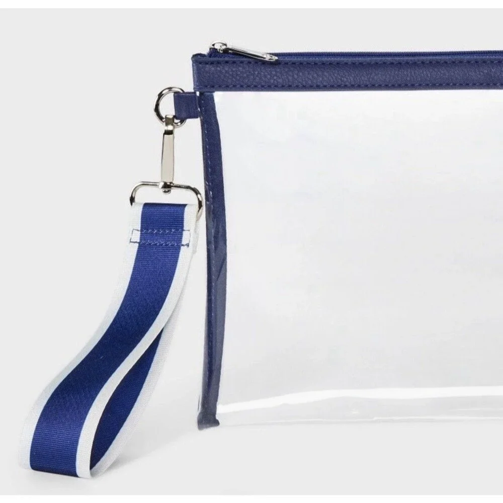 Game Day Clear Wristlet Clutch Wild Fable Navy